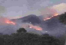 Voraz incendio afecta a loma de Pinar Quemado en Jarabacoa