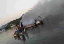 Embarcación se incendia tras zarpar por Bahía de Luperón, Puerto Plata