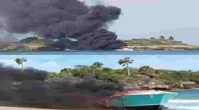 Las autoridades policiales investigan otro fuego de embarcación en playa Cambiaso del municipio de Luperón