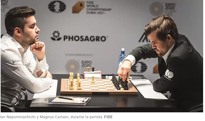 Nepo comete un error y pierde su tercera partida con Carlsen