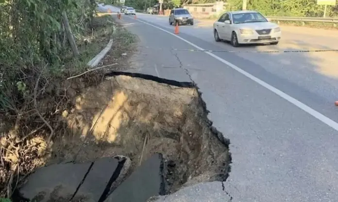 Carretera Maimón-Imbert colapsa parcialmente