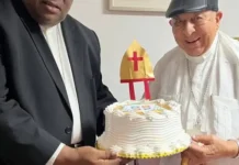 Obispo de Higüey visitó a monseñor De la Rosa y Carpio por sus 37 años de ordenación episcopal