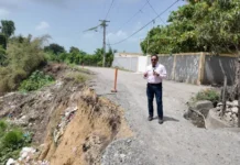 Derrumbe amenaza escuela en comunidad La Soledad de Moca