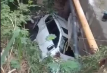 Gobernadora de Dajabón salió ilesa tras caer por un puente luego de accidente de tránsito